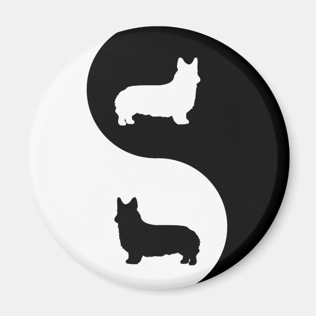 Pembroke Welsh Corgi Yin Yang Magnet (Front)