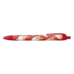 Pembroke Welsh Corgis Happy Puppy Dogs Black Ink Pen