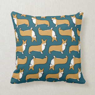 Pembroke Welsh Corgis Pattern Throw Pillow