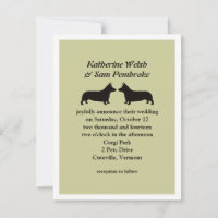 Pembroke Welsh Corgis Wedding Invitation