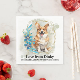 Pembroke Welsh Corgis Wedding Napkin With Photo