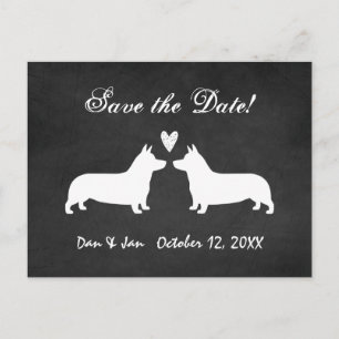 Pembroke Welsh Corgis Wedding Save the Date Announcement Postcard