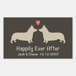 Pembroke Welsh Corgis with Heart and Text Sticker