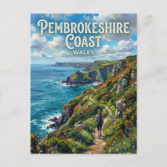 Pembrokeshire Coast Path Wales Postcard (Front)