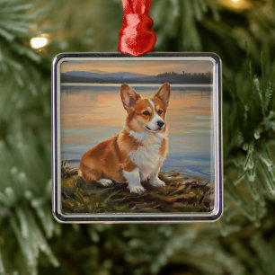 Pembrook Welsh Corgi Metal Ornament
