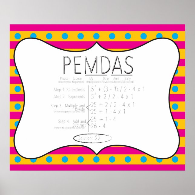 PEMDAS POSTER (Front)