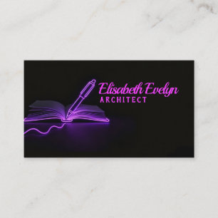 Pen and Book: Symbols of Knowledge and Creation Business Card
