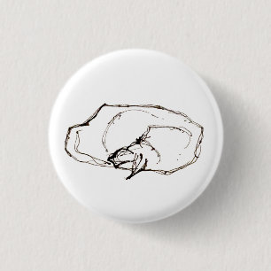 Pen and Ink Art Sleeping Cat Drawing 1 Inch Round Button