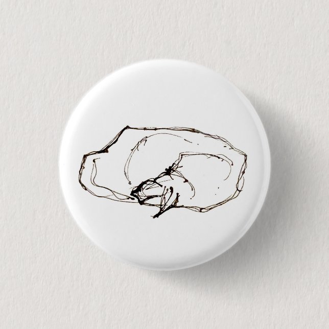 Pen and Ink Art Sleeping Cat Drawing 1 Inch Round Button (Front)