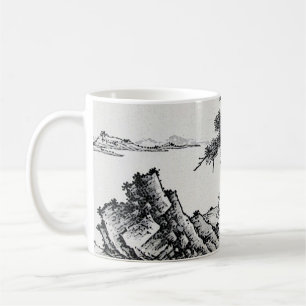 Pen and ink Chinese landscape with pine trees Coffee Mug