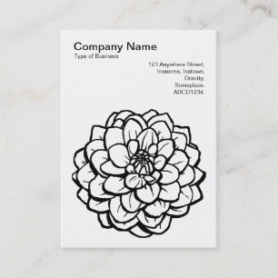 Pen and Ink Dahlia - Black on White Business Card