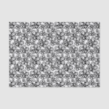Pen and Ink Flowered Tissue Paper 