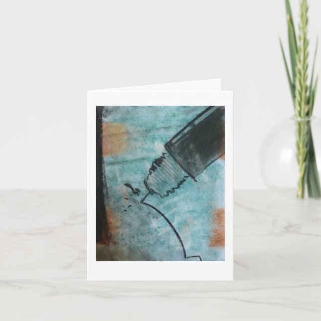 "Pen and Ink" greeting card, pastel on paper Card (Front)