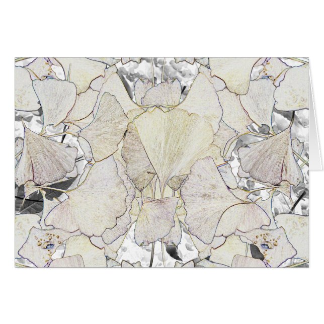 Pen and ink image of gingko leaves (Front Horizontal)