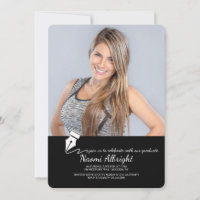 Pen and Ink Photo Graduation Invitation
