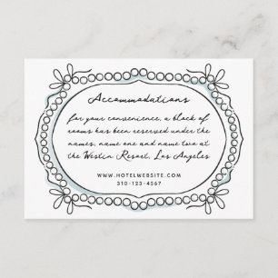 Pen and Ink Ribbons and Pearls Accommodations Enclosure Card