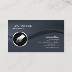 Pen Nib Icon Administrator Professional Business Card