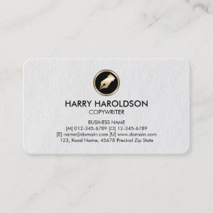 Pen Nib Icon Copywriter Premium Business Card