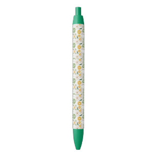 Pen Office and School Pen Green & Yellow Floral