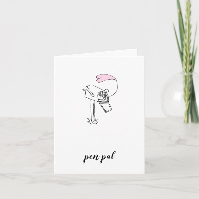 Pen Pal . happy mail greeting card . heart letter (Front)