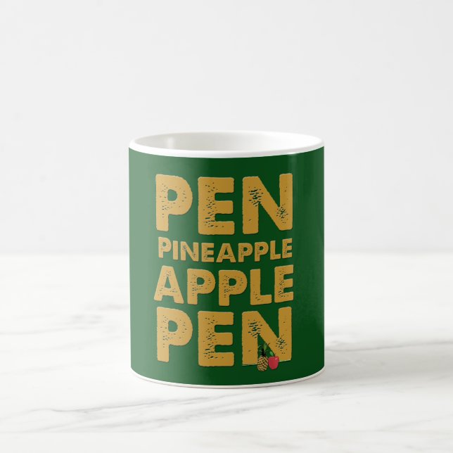 Pen Pineapple Apple Pen Holder - Funny PPAP Mug (Center)