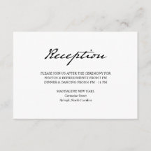 Pen Script Minimalist White Wedding Reception