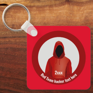 Pen Testing - Red Team - Faceless Hacker logo Keychain