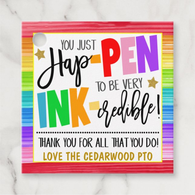 Pen Thank You Gift Tag (Front)