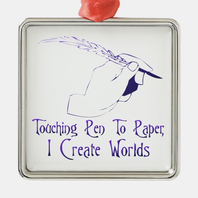 Pen to Paper Metal Ornament (Front)