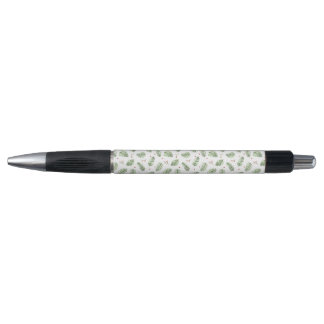 Pen with conifer and red berries holiday pattern
