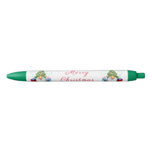 Pen with Gnome with Christmas Tree Hat and Gift