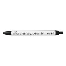 Pen with latin proverb (Knowledge is power!)