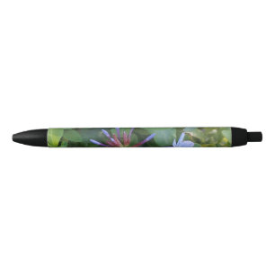 pen with light purple/blue flower