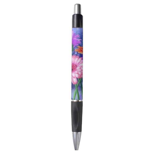 Pen with Three Color Gerberas (Front Vertical)