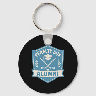 Penalty Box Alumni Funny Hockey Player Quote Retro Keychain