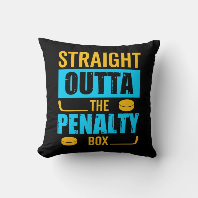 Penalty Box Hockey Throw Pillow (Front)