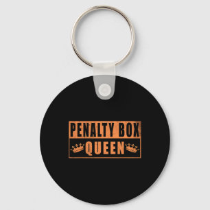 Penalty Box Queen Funny Ice Hockey Keychain