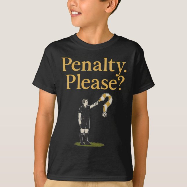 Penalty Please Soccer Referee Flag Graphic  T-Shirt (Front)