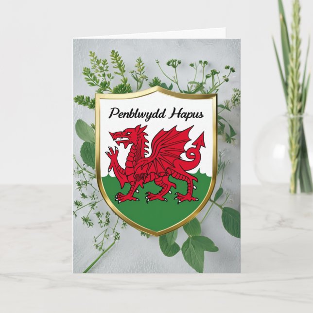 Penblwydd Hapus Happy Birthday Card (Front)