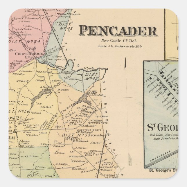 Pencader Square Sticker (Front)