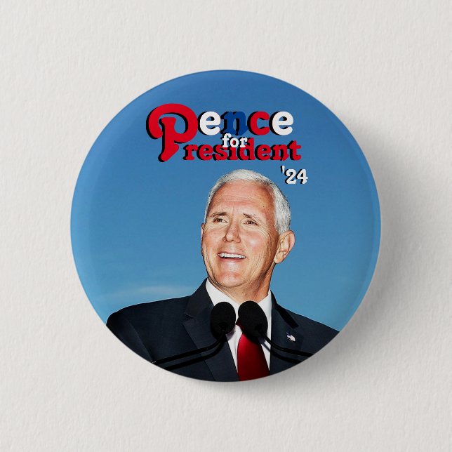 Pence for President '24 2 Inch Round Button (Front)