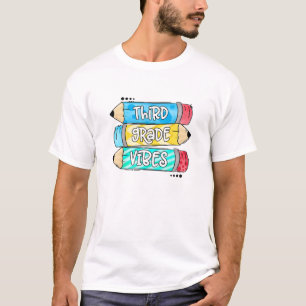 Pencil 3Rd Grade Vibes Back To School Teacher Stud T-Shirt