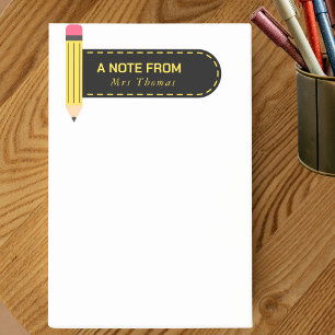 Pencil A Note From Teacher