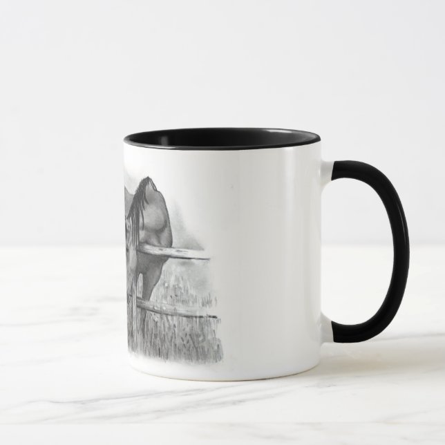 PENCIL ART HORSE LOVER MUG (Right)