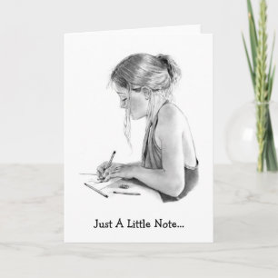 PENCIL ART NOTE CARD, DRAWING CARD