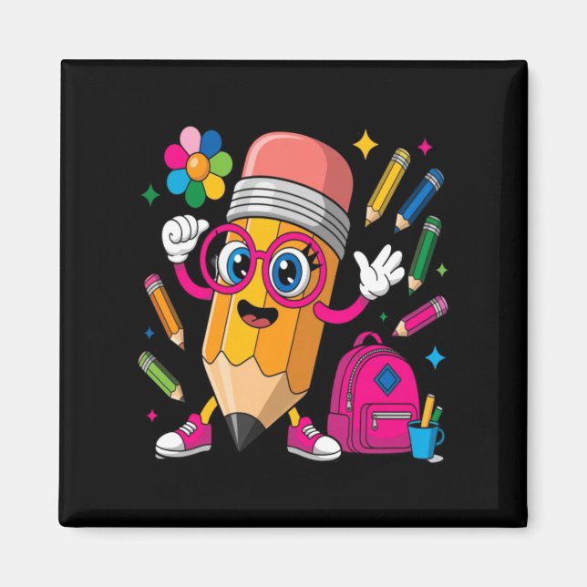 Pencil Character Learn Create Magnet (Front)