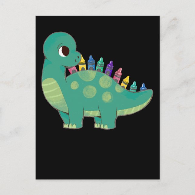 Pencil Dinosaur Boys Girls Preschool Dino Kids Postcard (Front)