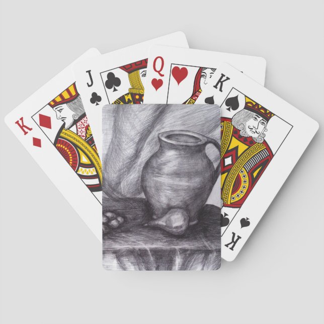 Pencil Drawing Classic Playing Cards Still Life (Back)
