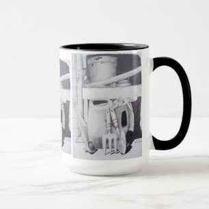 pencil drawing picture of garden tools still life mug