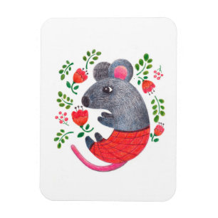 Pencil drawn mouse magnet